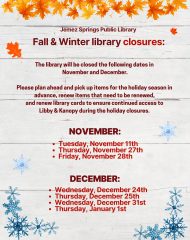 Fall & Winter Library Closure Dates
