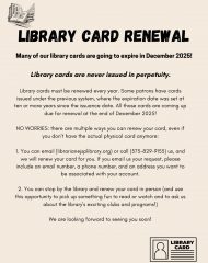 Library Card Renewal