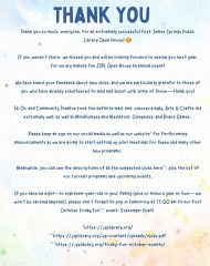 Open House Thank You Note and Upcoming New Clubs and Events