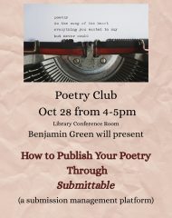 Poetry Club. | Benjamin Green Presents: How to Publish Your Poetry through ‘Submittable’