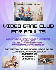 Video Game Club for Adults